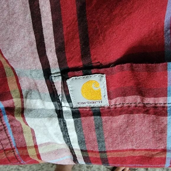 Carhartt Men's Plaid Button Up. Size XL. - Picture 4 of 8